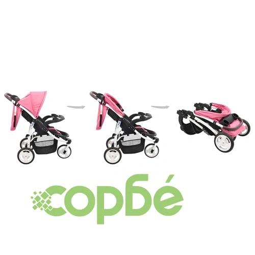 Бебешка количка триколка, розово и черно ➤ топ цена ➤ sorbe.bg