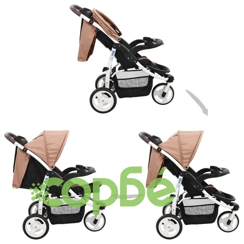 Бебешка количка триколка, таупе и черно ➤ топ цена ➤ sorbe.bg