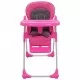Високо бебешко столче за хранене, розово и сиво