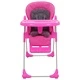 Високо бебешко столче за хранене, розово и сиво