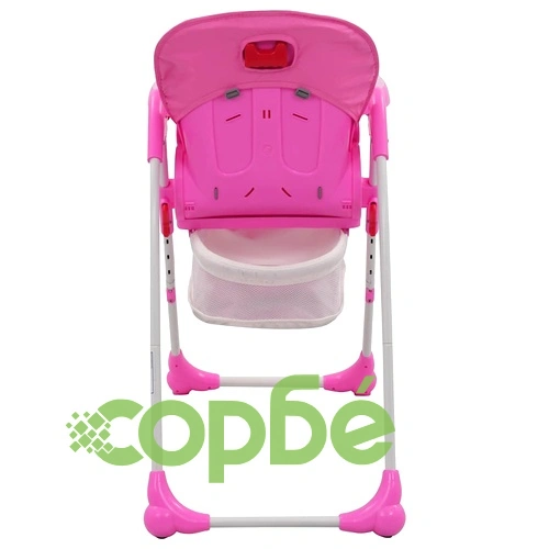 Високо бебешко столче за хранене, розово и сиво ➤ топ цена ➤ sorbe.bg