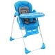 Високо бебешко столче за хранене, синьо и сиво 