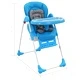 Високо бебешко столче за хранене, синьо и сиво 