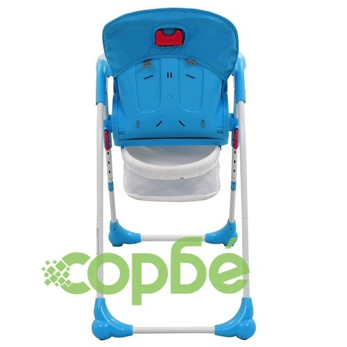 Високо бебешко столче за хранене, синьо и сиво  ➤ топ цена ➤ sorbe.bg
