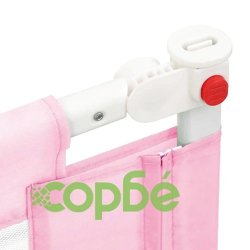 Ограничител за бебешко легло, розов, 140x25 см, плат ➤ топ цена ➤ sorbe.bg