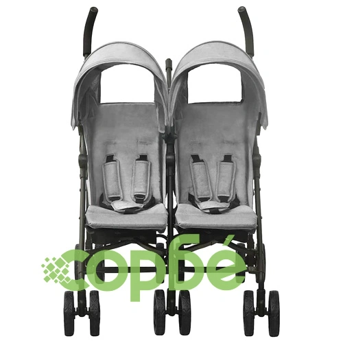 Количка за близнаци, стомана, светлосива ➤ топ цена ➤ sorbe.bg
