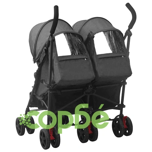 Количка за близнаци, антрацит, стомана ➤ топ цена ➤ sorbe.bg