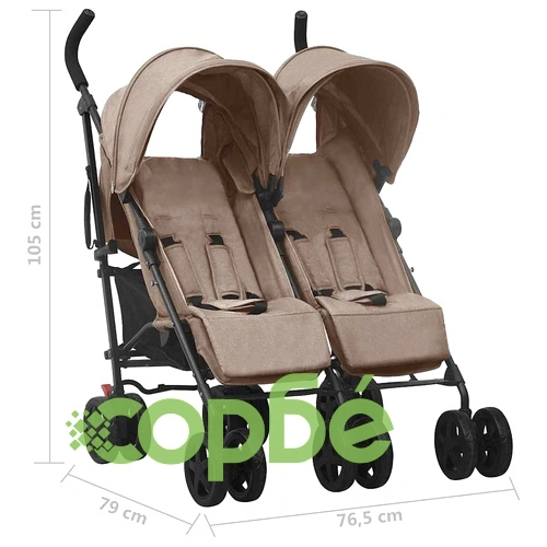 Количка за близнаци, таупе, стомана ➤ топ цена ➤ sorbe.bg
