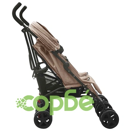 Количка за близнаци, таупе, стомана ➤ топ цена ➤ sorbe.bg