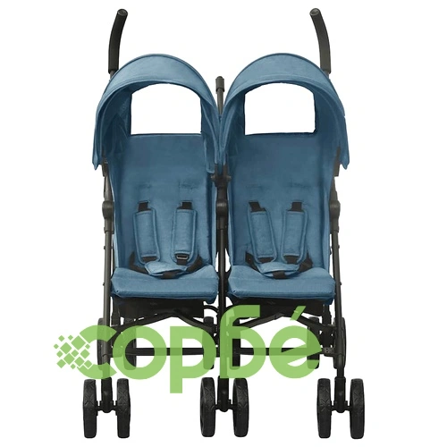 Количка за близнаци, тъмносиня, стомана ➤ топ цена ➤ sorbe.bg