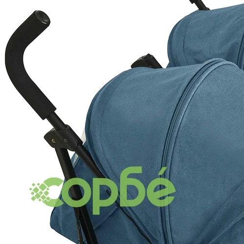 Количка за близнаци, тъмносиня, стомана ➤ топ цена ➤ sorbe.bg