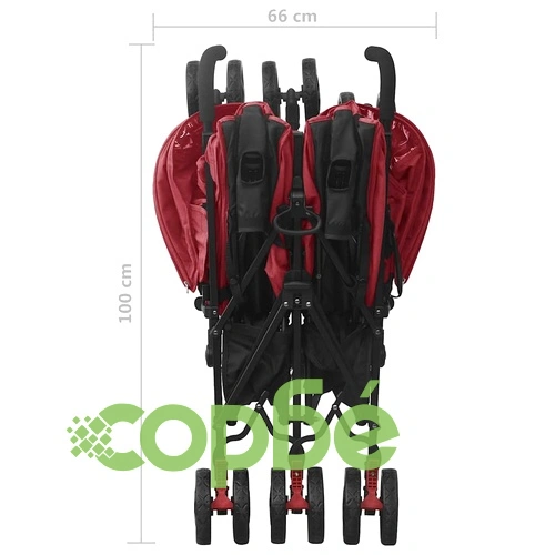 Количка за близнаци, червена, стомана ➤ топ цена ➤ sorbe.bg