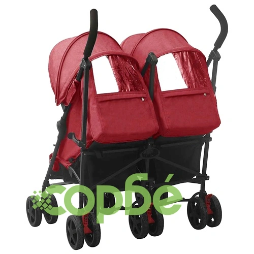 Количка за близнаци, червена, стомана ➤ топ цена ➤ sorbe.bg
