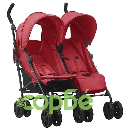 Количка за близнаци, червена, стомана ➤ топ цена ➤ sorbe.bg