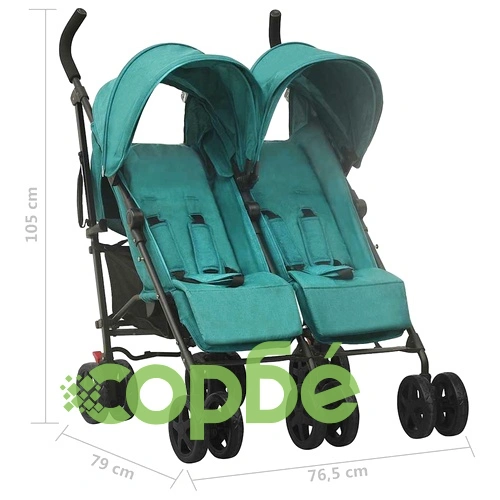 Количка за близнаци, зелена, стомана ➤ топ цена ➤ sorbe.bg