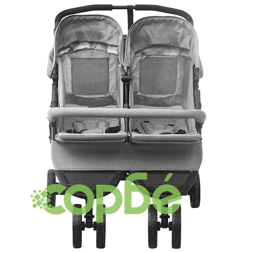 Количка за близнаци, светлосива, стомана ➤ топ цена ➤ sorbe.bg