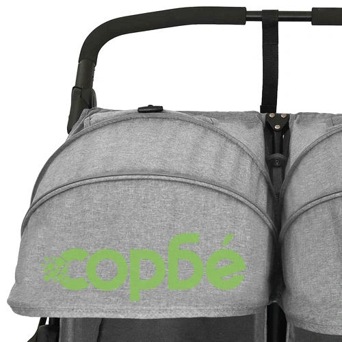 Количка за близнаци, светлосива, стомана ➤ топ цена ➤ sorbe.bg