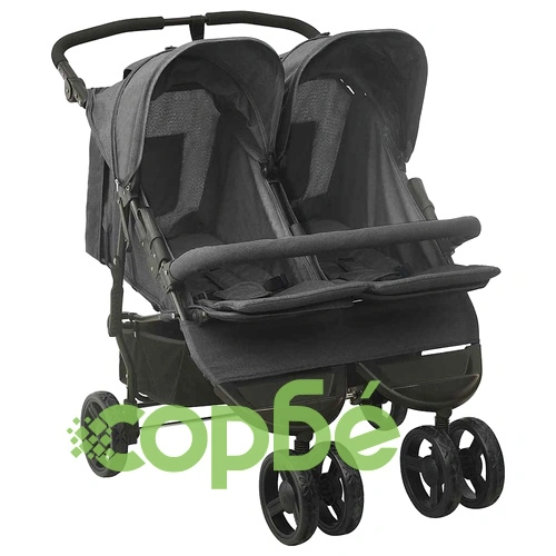 Количка за близнаци, антрацит, стомана  ➤ топ цена ➤ sorbe.bg