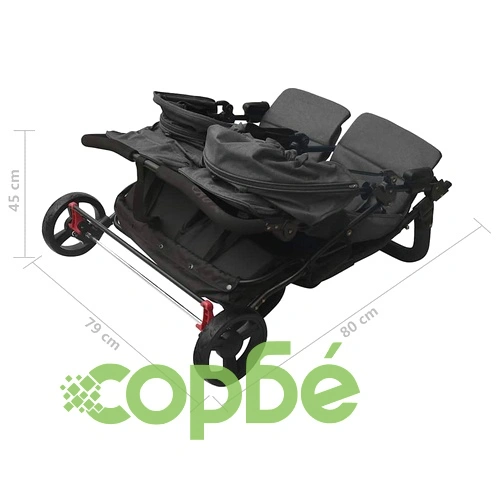 Количка за близнаци, антрацит, стомана  ➤ топ цена ➤ sorbe.bg