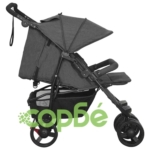 Количка за близнаци, антрацит, стомана  ➤ топ цена ➤ sorbe.bg