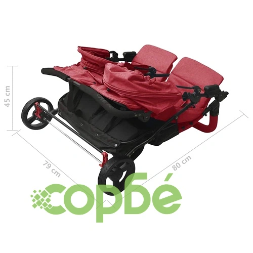 Количка за близнаци, червена, стомана ➤ топ цена ➤ sorbe.bg
