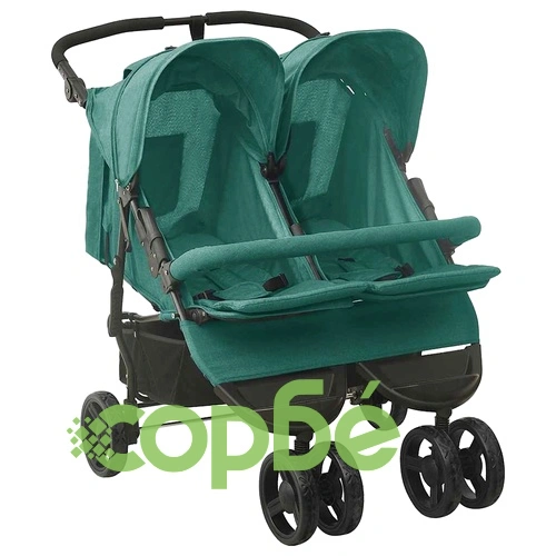 Количка за близнаци, зелена, стомана ➤ топ цена ➤ sorbe.bg