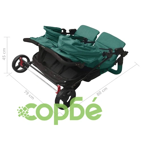 Количка за близнаци, зелена, стомана ➤ топ цена ➤ sorbe.bg