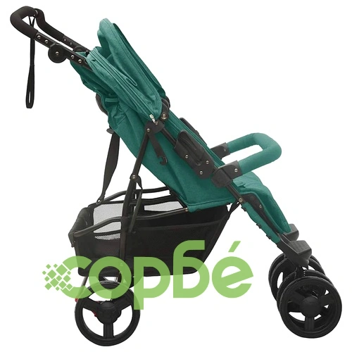 Количка за близнаци, зелена, стомана ➤ топ цена ➤ sorbe.bg