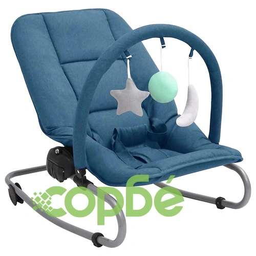 Бебешки шезлонг, тъмносин, стомана ➤ топ цена ➤ sorbe.bg