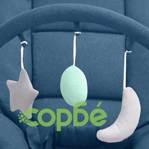 Бебешки шезлонг, тъмносин, стомана ➤ топ цена ➤ sorbe.bg