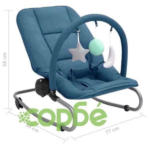 Бебешки шезлонг, тъмносин, стомана ➤ топ цена ➤ sorbe.bg