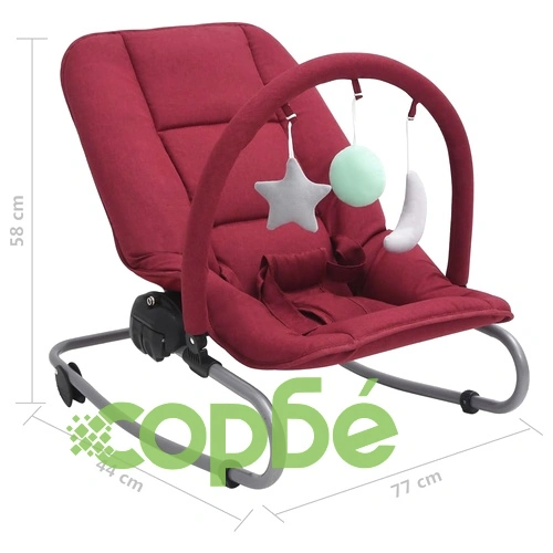 Бебешки шезлонг, червен, стомана ➤ топ цена ➤ sorbe.bg