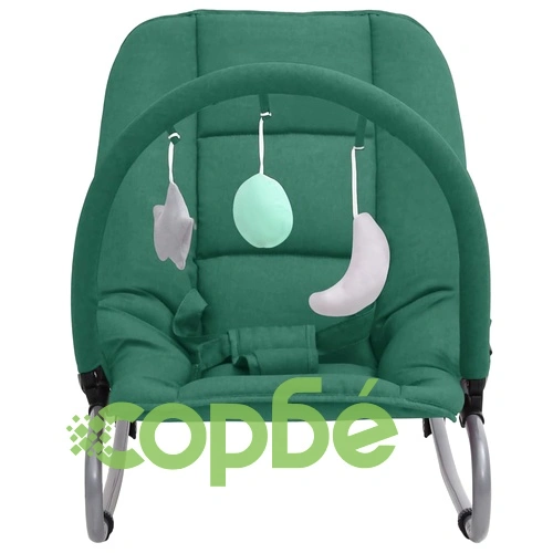 Бебешки шезлонг, зелен, стомана ➤ топ цена ➤ sorbe.bg