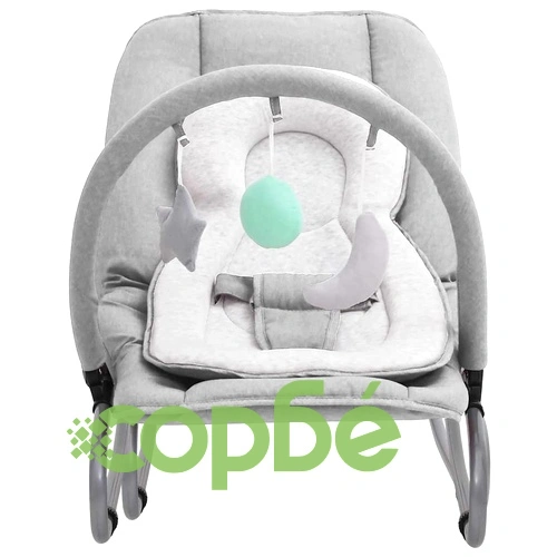 Бебешки шезлонг, светлосив, стомана ➤ топ цена ➤ sorbe.bg