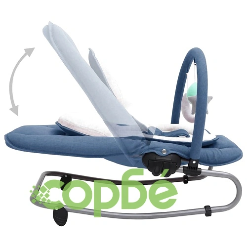 Бебешки шезлонг, тъмносин, стомана ➤ топ цена ➤ sorbe.bg