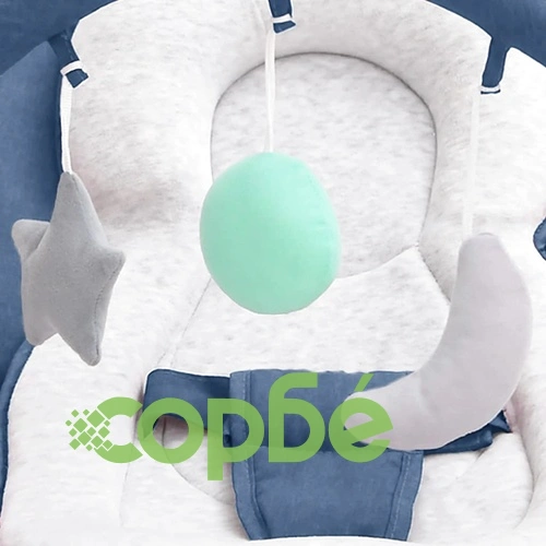 Бебешки шезлонг, тъмносин, стомана ➤ топ цена ➤ sorbe.bg