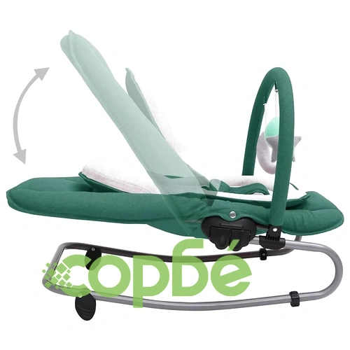 Бебешки шезлонг, зелен, стомана ➤ топ цена ➤ sorbe.bg