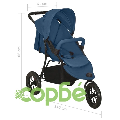 Бебешка количка, тъмносиня, стомана ➤ топ цена ➤ sorbe.bg