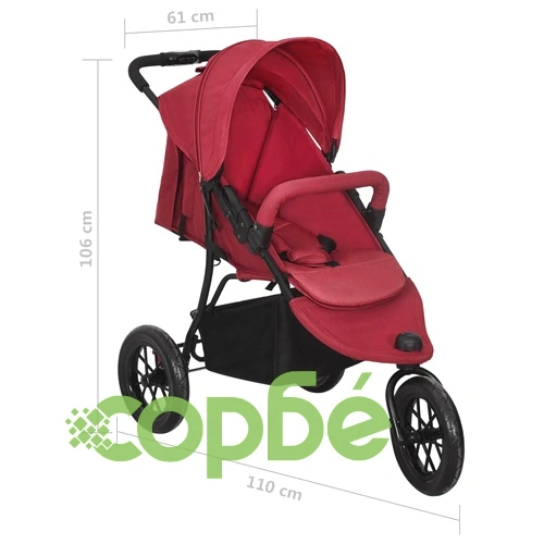 Бебешка количка, червена, стомана ➤ топ цена ➤ sorbe.bg
