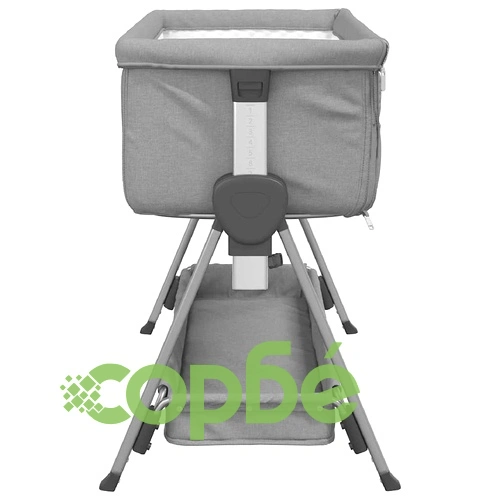 Бебешко легло с матрак, светлосив, ленен плат ➤ топ цена ➤ sorbe.bg