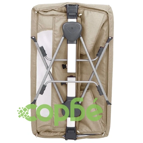 Бебешко легло с матрак, таупе, ленен плат ➤ топ цена ➤ sorbe.bg