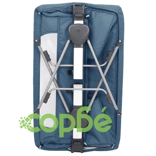 Бебешко легло с матрак, нейви синьо, ленен плат ➤ топ цена ➤ sorbe.bg