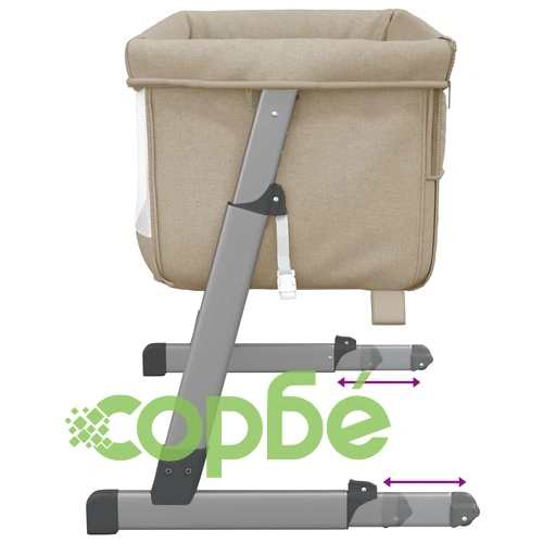 Бебешко легло с матрак, таупе, ленен плат ➤ топ цена ➤ sorbe.bg