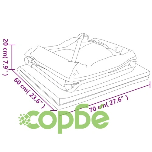 Бебешка кошара с матрак, тъмносива, ленен плат ➤ топ цена ➤ sorbe.bg