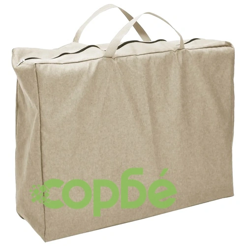 Бебешка кошара с матрак, таупе, ленен плат ➤ топ цена ➤ sorbe.bg