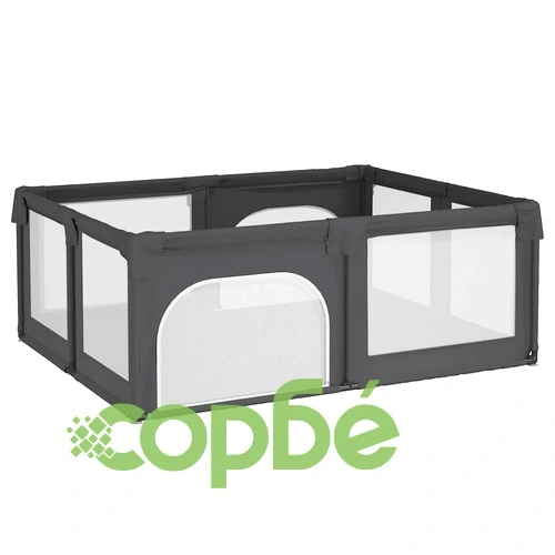 Бебешка кошара с 2 врати, тъмносива, оксфорд текстил ➤ топ цена ➤ sorbe.bg