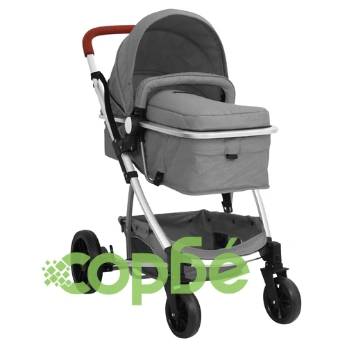 Бебешка количка 3-в-1, светлосива, алуминий ➤ топ цена ➤ sorbe.bg