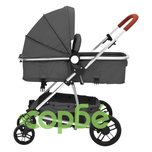 Бебешка количка 3-в-1, тъмносива, алуминий ➤ топ цена ➤ sorbe.bg