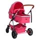Бебешка количка 3-в-1, червена, алуминий