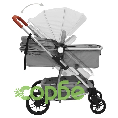 Бебешка количка 2-в-1, светлосива, алуминий ➤ топ цена ➤ sorbe.bg